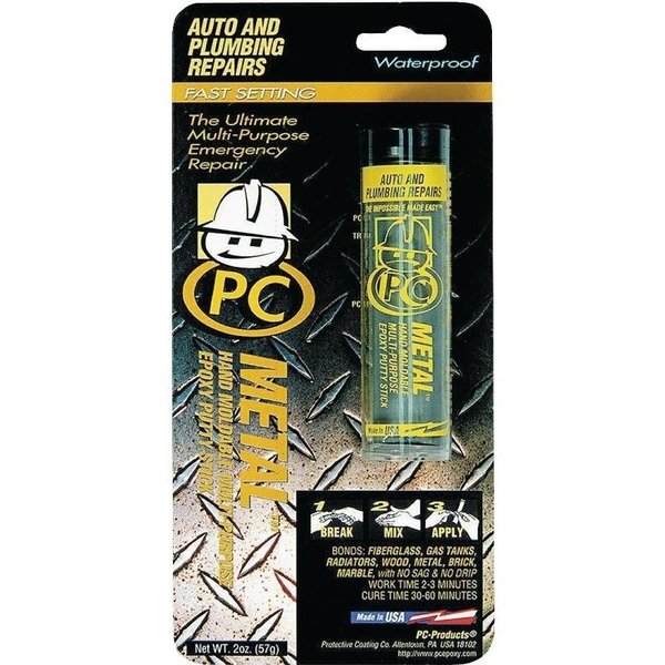 Pc Products PCMETAL 0 Epoxy Putty, Gray, Solid, 2 oz Cylinder 25550